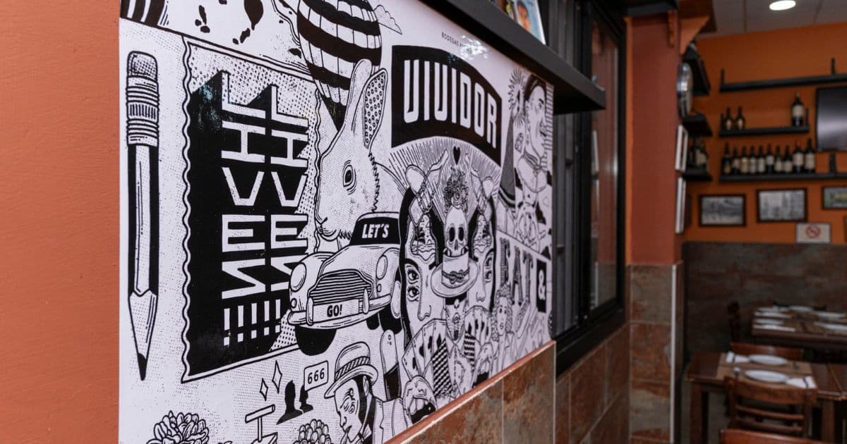 cartel con ilustaciones - restaurante el imperial